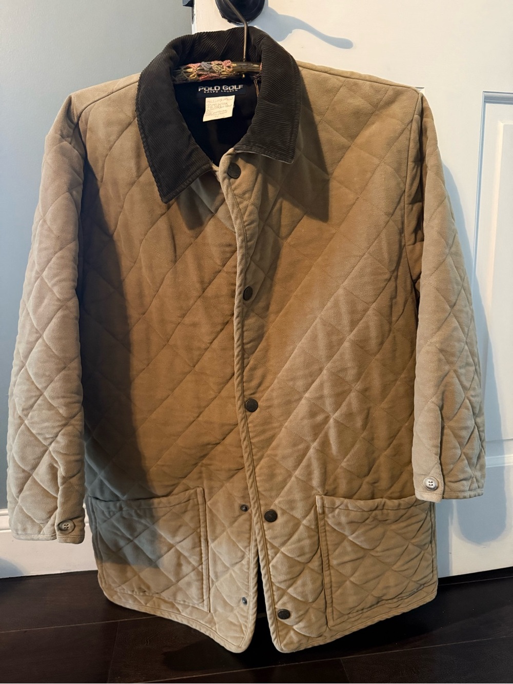 Ralph Lauren Polo Golf Quilted Brown woman’s Jacket with Corduroy Collar